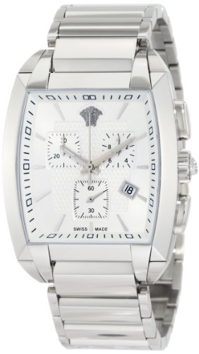 Versace Watches : WLC99D002-S099 Quartz Chronograph Date White Dial Stainless Steel Men Watch