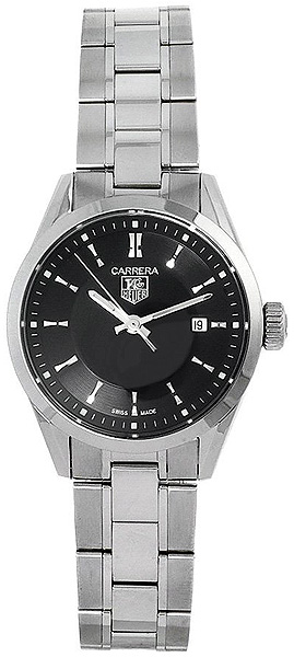 TAG Heuer Watches : WV1414.BA0793 Swiss Quartz Black Dial Date Stainless Steel Women Watch