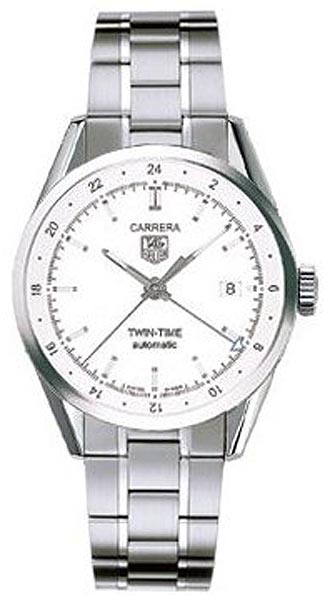 TAG Heuer Watches : WV2116.BA0787 Automatic Twin Time Date Stainless Steel Men Watch