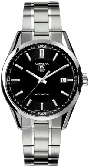 TAG Heuer Watches : WV211B.BA0787 Automatic Black Dial Date Stainless Steel Men Watch