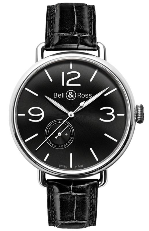 Bell & Ross Watches : WW1-97-Reserve-de-Marche Automatic Black Dial Black Crocodile Leather Band Men Watch