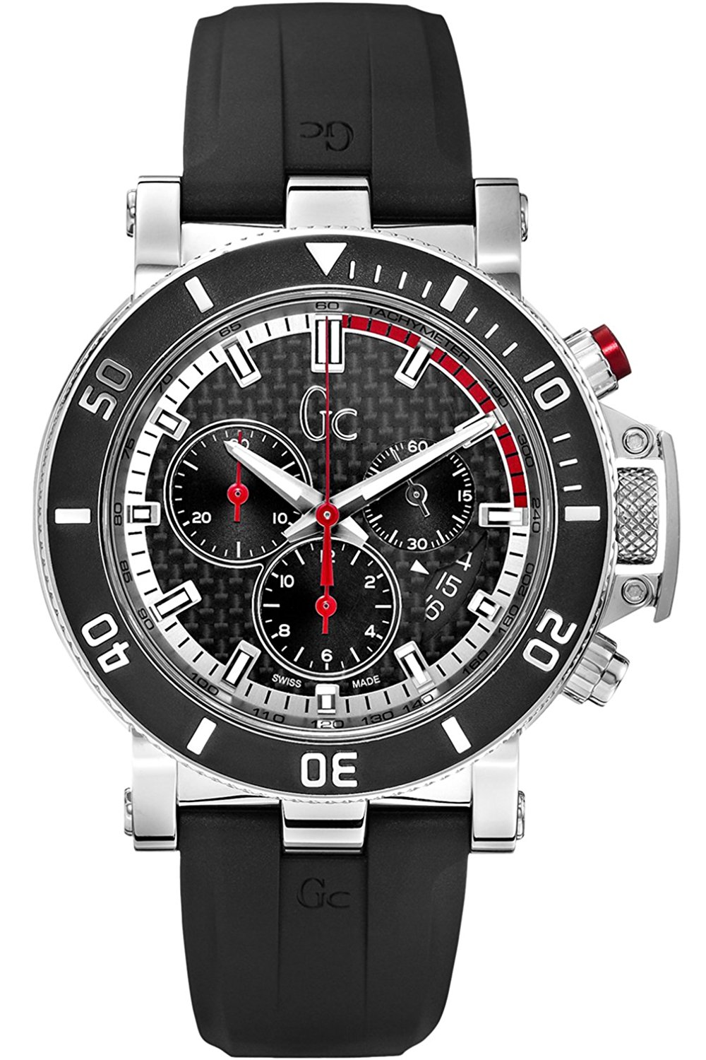 Guess Watches : X95001G2S Black Carbon Fiber Dial Silicone Band Men Watch