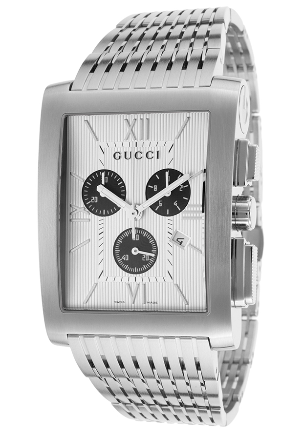 Gucci Watches : YA086319 Quartz Chronograph Silver Dial Date Stainless Steel Men Watch