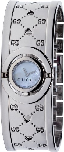 Gucci Watches : YA112523 Quartz Steel White Mother Of Pearl Rotating Dial Steel Band Women Watch