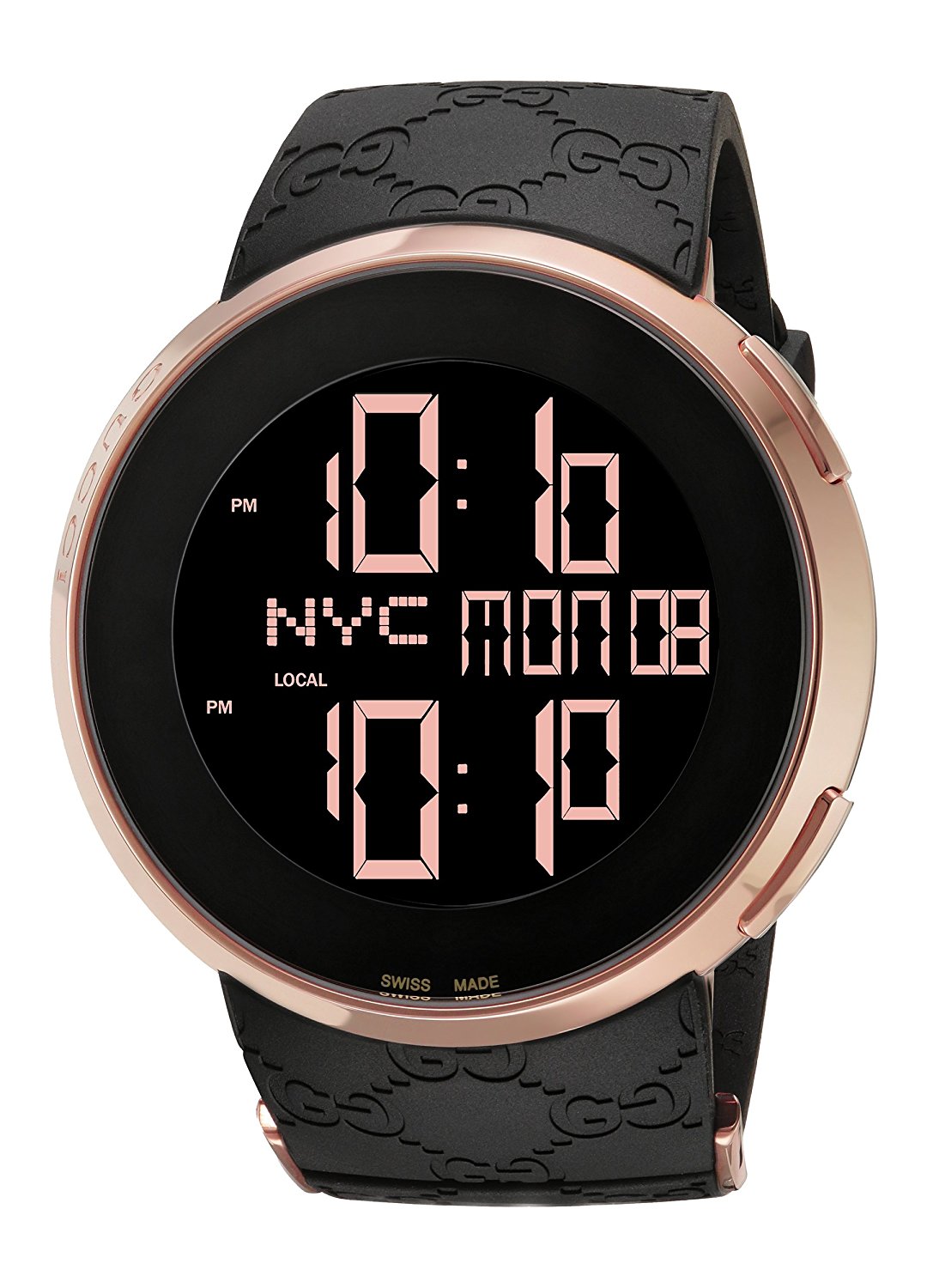 Gucci Watches : YA114230 Black Dial Gold Tone Band Men Watch