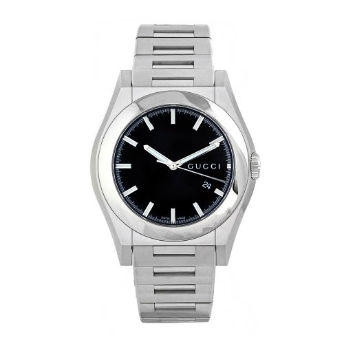 Gucci Watches : YA115201 Quartz Steel Black Anthracite Dial Steel Band Men Watch
