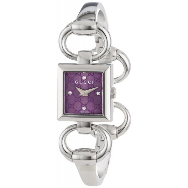 Gucci Watches : YA120510 Quartz Purple Dial Stainless Steel Women Watch