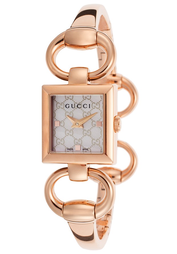 Gucci Watches : YA120519 Quartz Mother Of Pearl Dial Rose Gold Tone Stainless Steel Women Watch