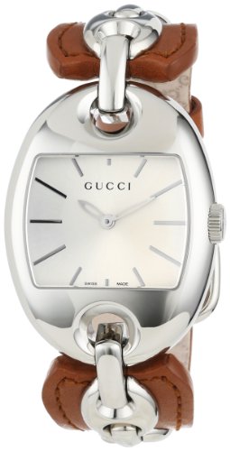 Gucci Watches : YA121309 Quartz Silver Dial Brown Leather Women Watch