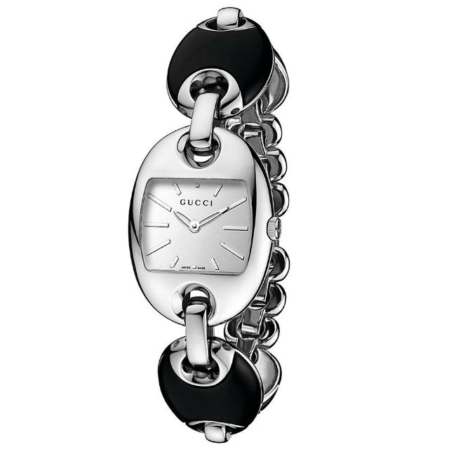 Gucci Watches : YA121514 Quartz Silver Dial Stainless Steel and Ceramic Women Watch