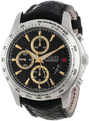 Gucci Watches : YA126237 Automatic Chronograph Date Black Leather Men Watch