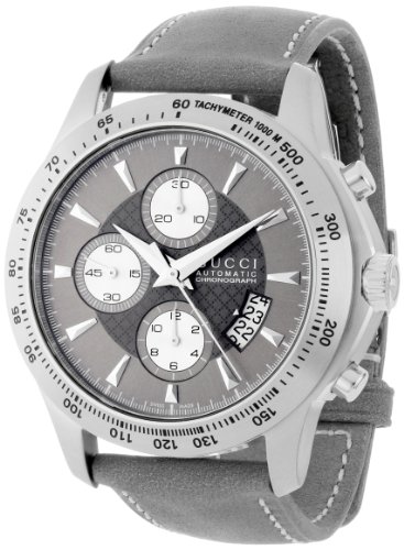 Gucci Watches : YA126241 Automatic Chronograph Date Gray Leather Men Watch
