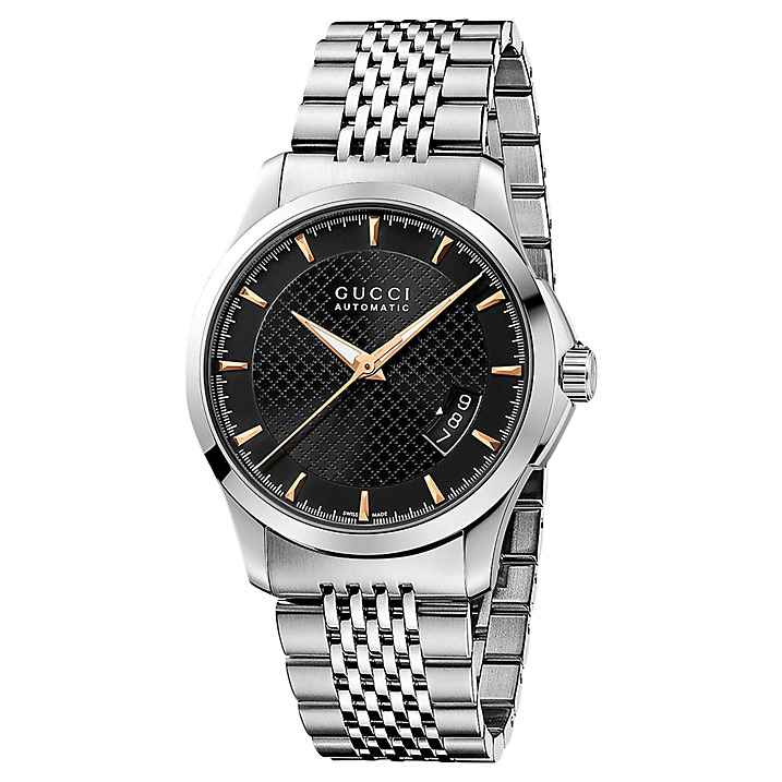 Gucci Watches : YA126420 Automatic Black Dial Date Stainless Steel Men Watch