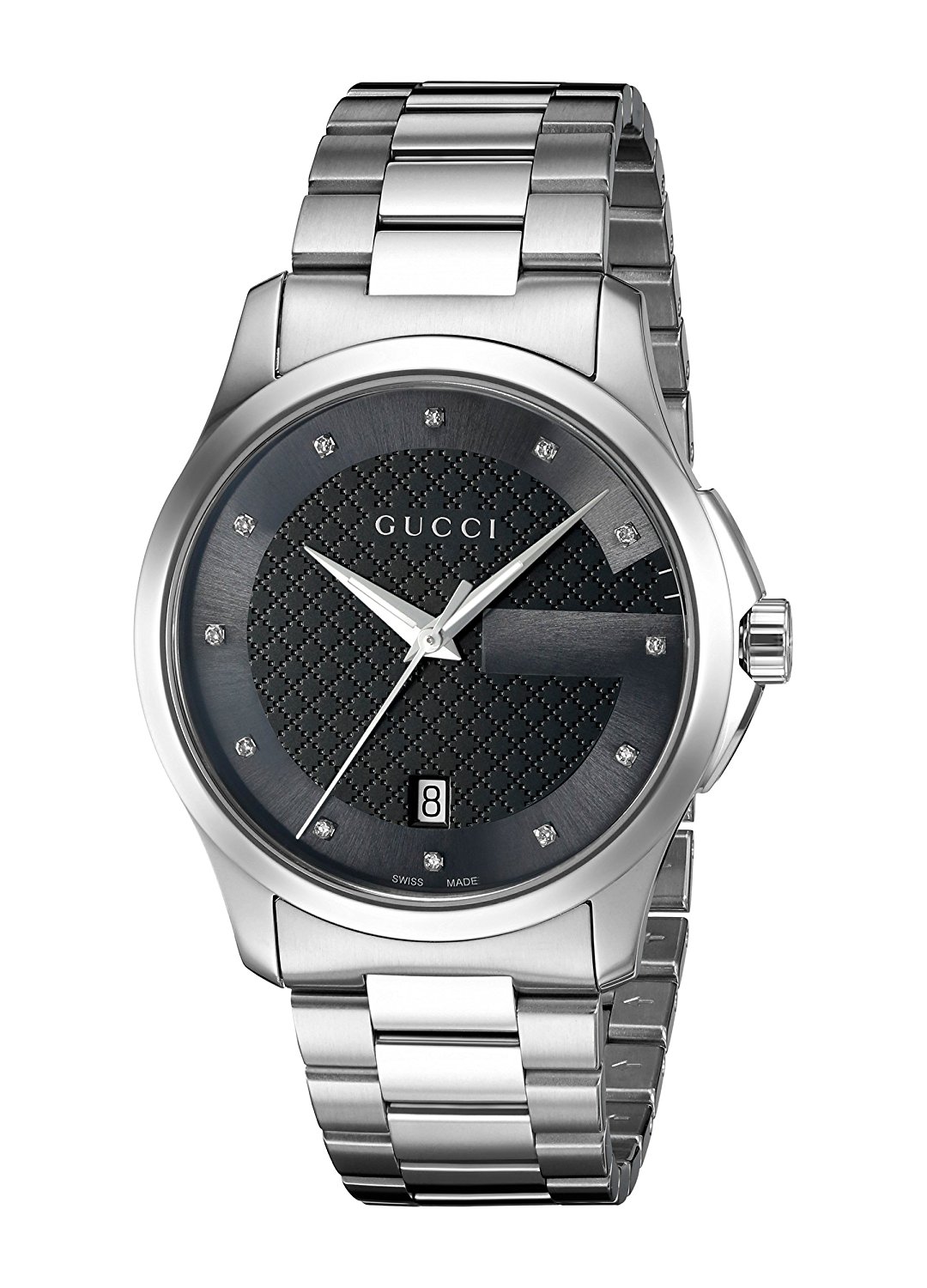 Gucci Watches : YA126456 Black Dial Stainless Steel Band Women Watch