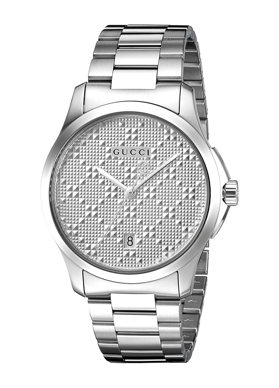 Gucci Watches : YA126459 Silver Dial Stainless Steel Band Men Watch