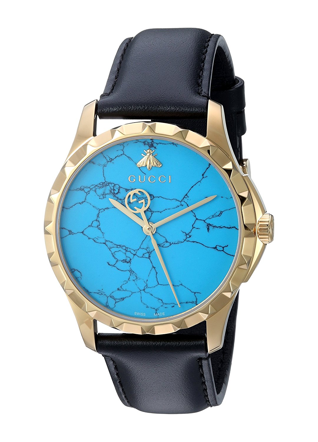 Gucci Watches : YA126462 Blue Dial Gold Tone Band Men Watch