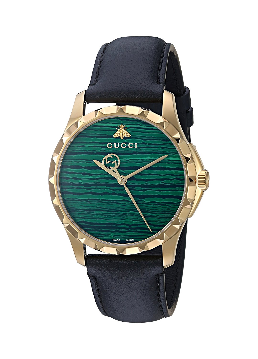Gucci Watches : YA126463 Quartz Analog Black Leather Women Watch