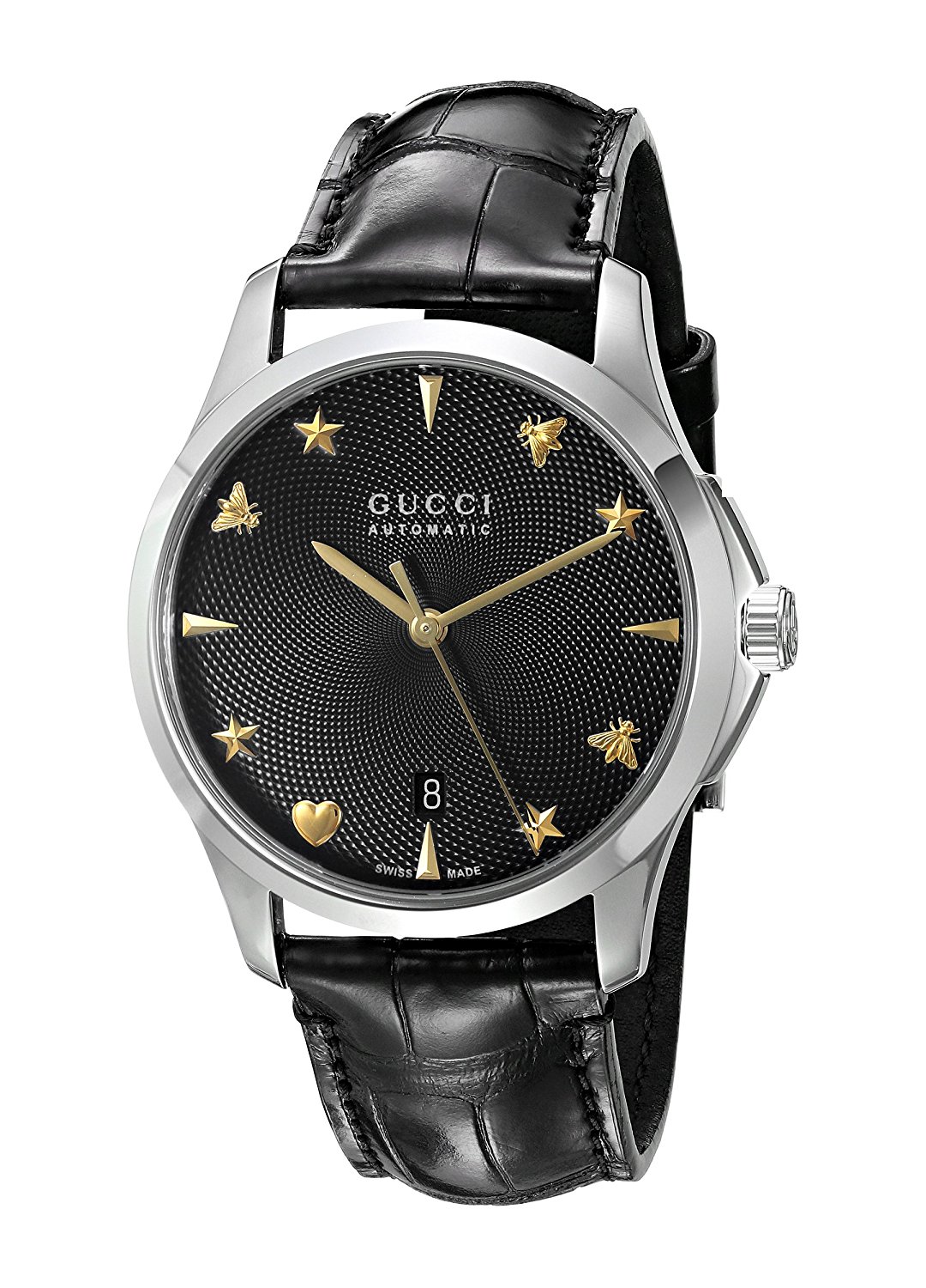 Gucci Watches : YA126469 Black Dial Stainless Steel Band Men Watch