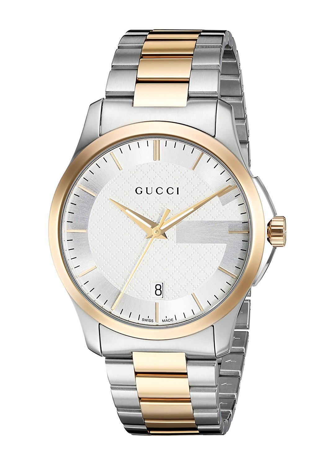 Gucci Watches : YA126474 Silver Dial Stainless Steel Band Men Watch