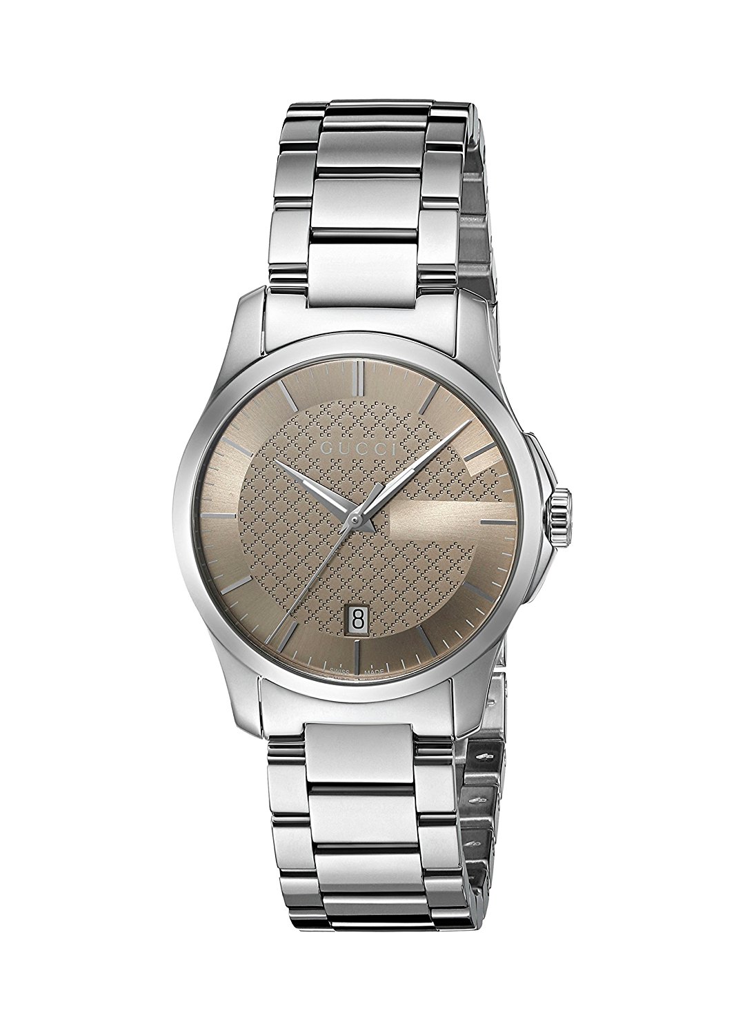 Gucci Watches : YA126526 Brown Dial Stainless Steel Band Women Watch
