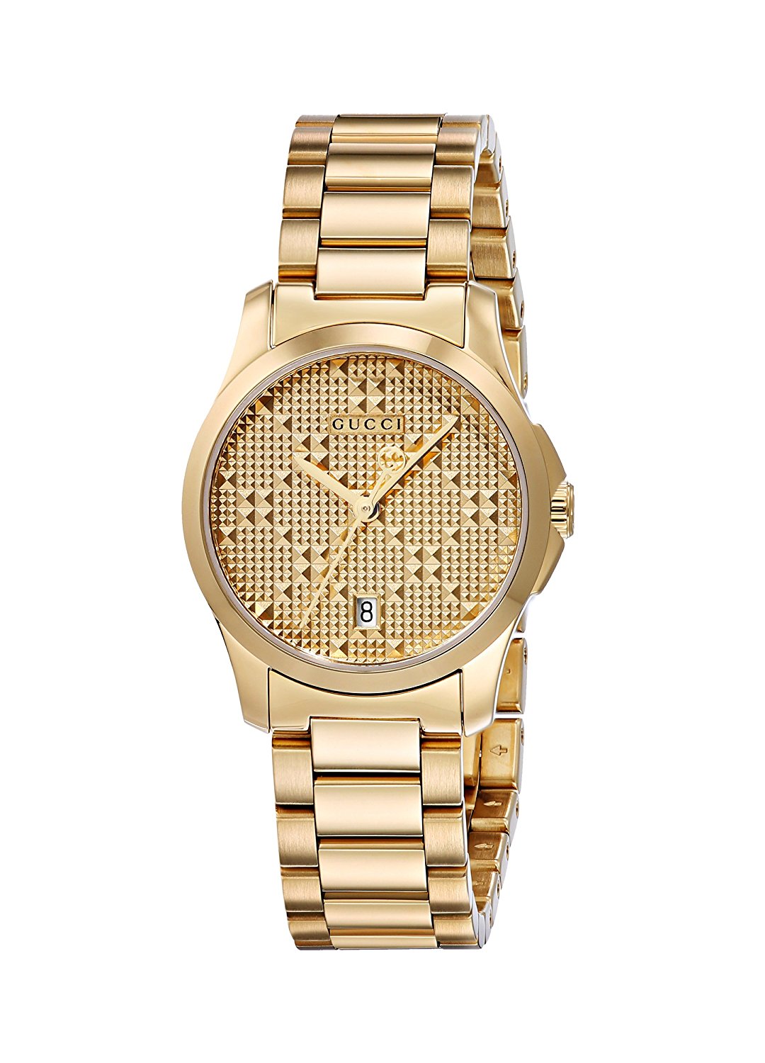 Gucci Watches : YA126553 Gold Dial Gold Tone Band Women Watch