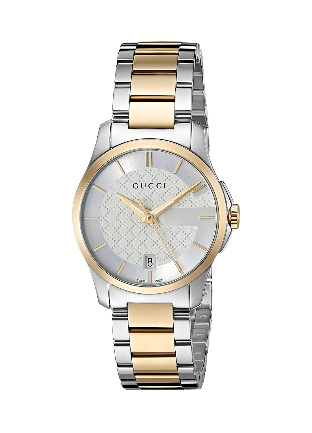 Gucci Watches : YA126563 Silver Dial Stainless Steel Band Women Watch