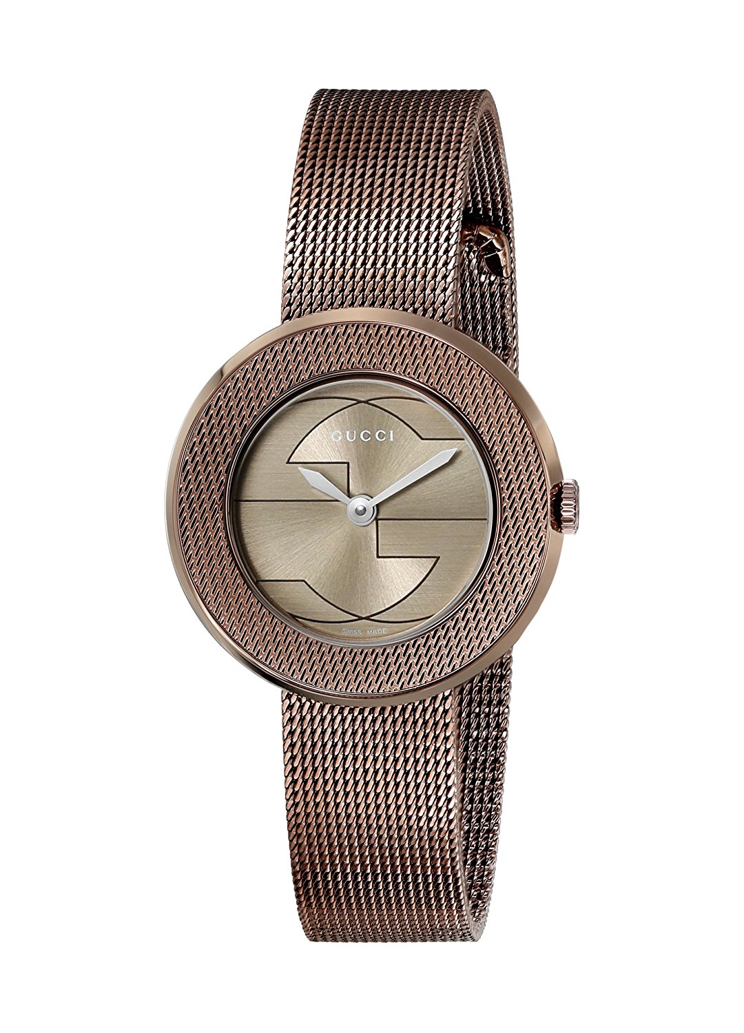 Gucci Watches : YA129520 Brown Dial Stainless Steel Band Women Watch