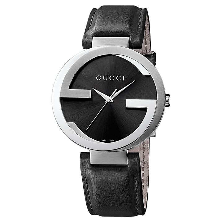 Gucci Watches : YA133205 Quartz Analog Black Dial Leather Men Watch