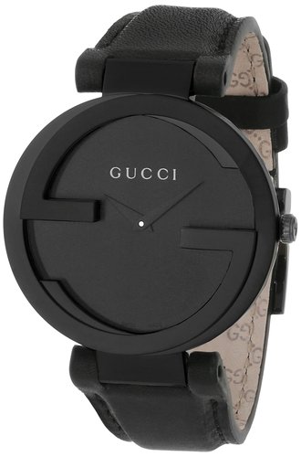 Gucci Watches : YA133302 Quartz Analog Black Dial Leather Unisex Watch