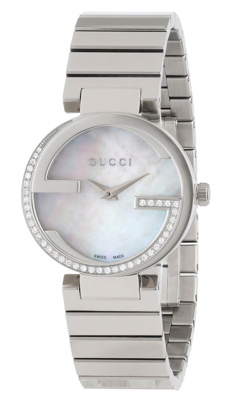 Gucci Watches : YA133508 Quartz Mother Of Pearl Dial Diamonds Bezel Stainless Steel Women Watch