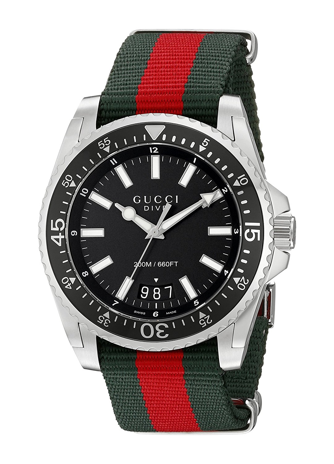 Gucci Watches : YA136206 Quartz Analog Date Nylon Men Watch