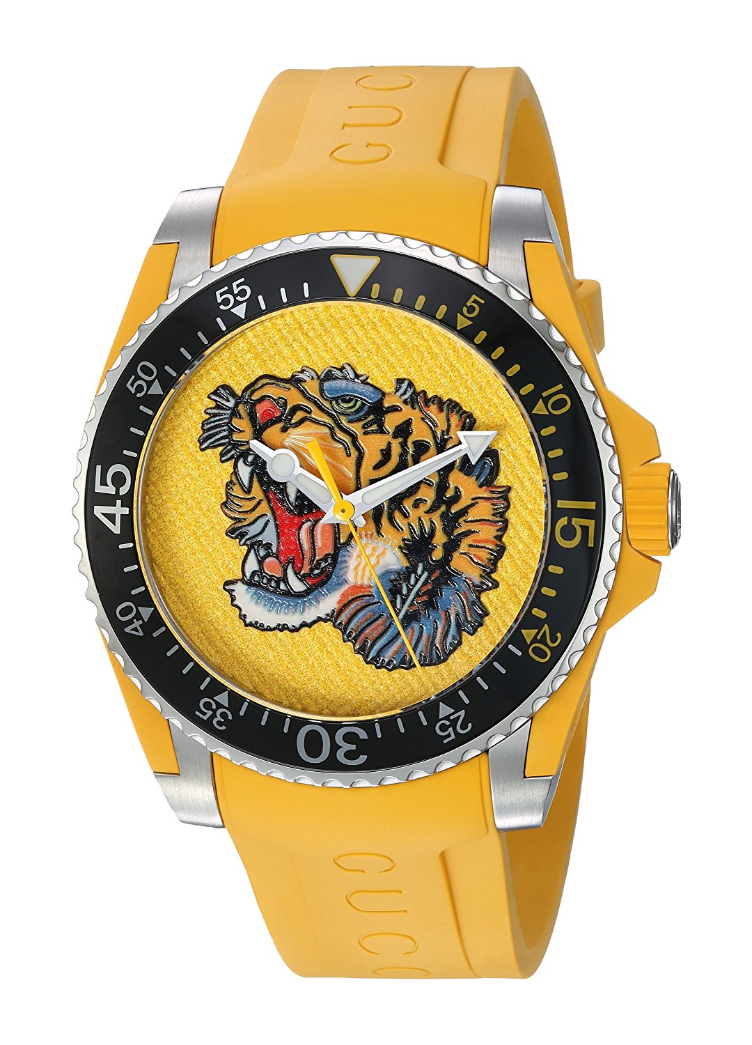 Gucci Watches : YA136317 Quartz Analog Yellow Rubber Men Watch