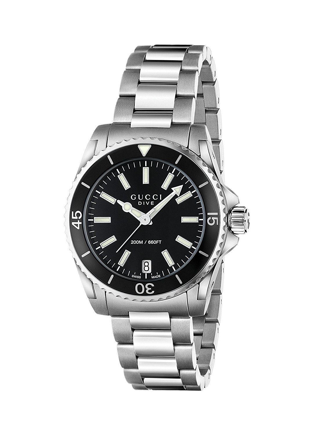Gucci Watches : YA136403 Black Dial Stainless Steel Band Women Watch