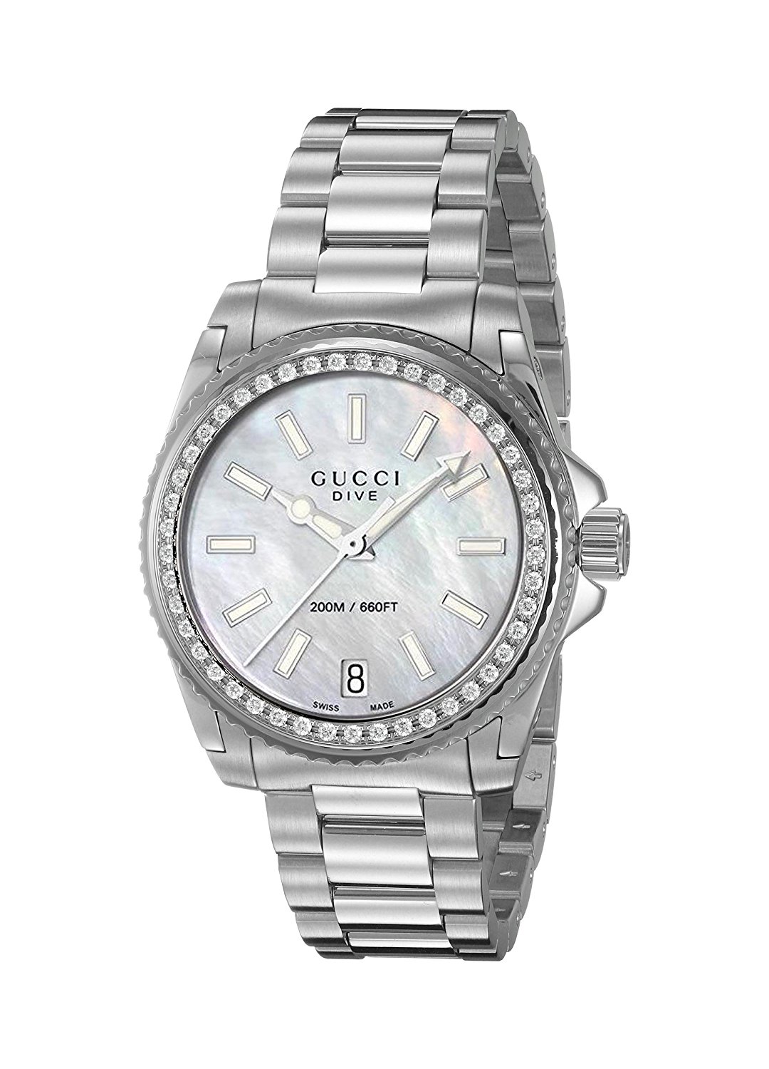 Gucci Watches : YA136406 Mother Of Pearl Dial Stainless Steel Band Women Watch