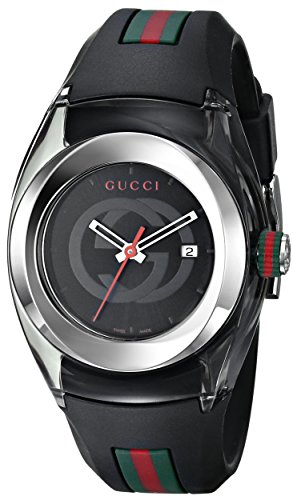 Gucci Watches : YA137301 Quartz Black Dial Date Rubber Men Watch