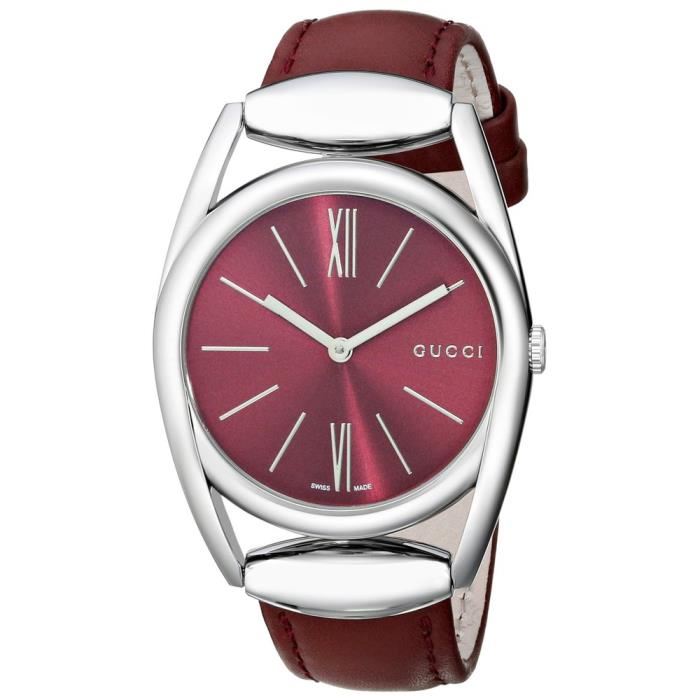 Gucci Watches : YA139402 Quartz Analog Red Leather Women Watch