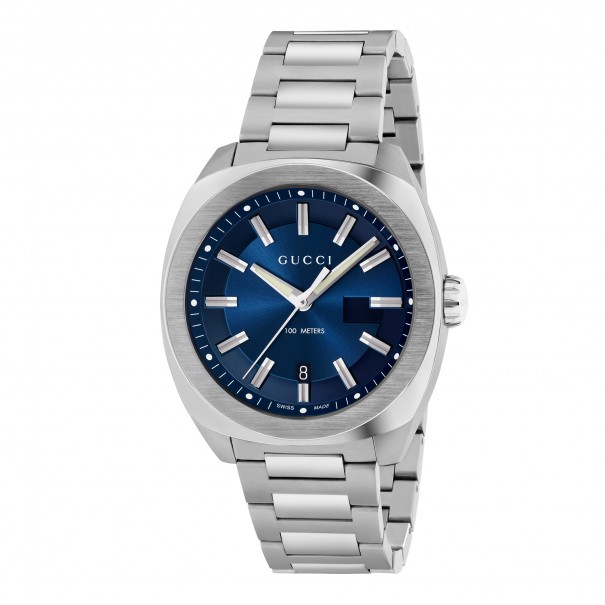Gucci Watches : YA142205 Quartz Blue Dial Date Stainless Steel Men Watch