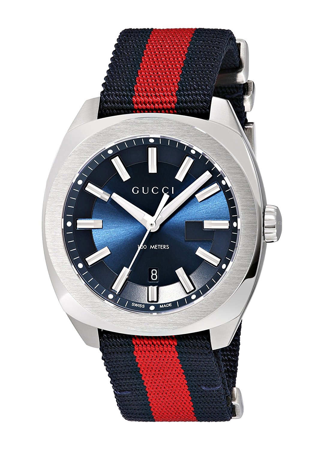 Gucci Watches : YA142304 Quartz Blue Dial Date Nylon Men Watch