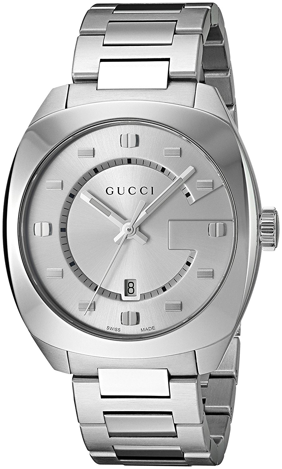 Gucci Watches : YA142308 Silver Dial Stainless Steel Band Men Watch