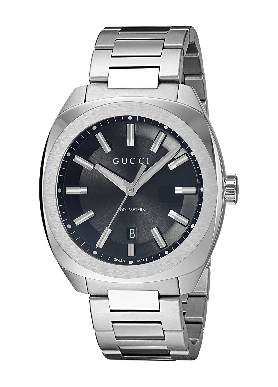 Gucci Watches : YA142401 Black Dial Stainless Steel Band Men Watch